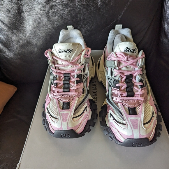 Balenciaga Track 2.0 Women's sneaker white, pink, black and grey size 36 - Picture 1 of 5